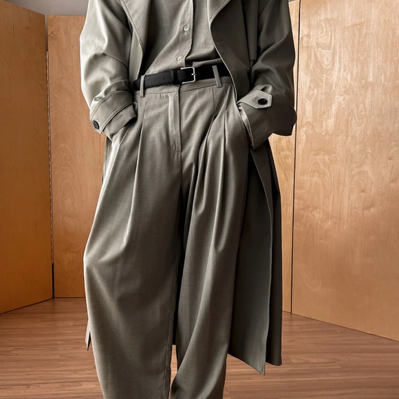 The Frankie Shop Gelso Pleated Trousers Taupe Melange NWT - Picture 11 of 11